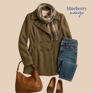 Tulle Olive Pea Coat